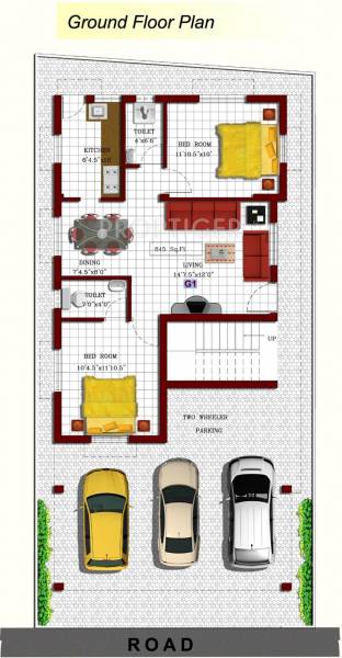  garden Single Block Cluster Plan