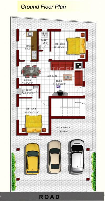  garden Single Block Cluster Plan
