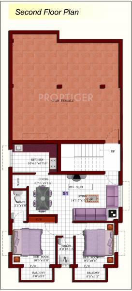  garden Single Block Cluster Plan