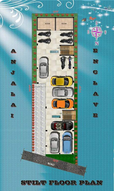 devanayaki construction anjalai enclave Block A & B Stilt Floor Cluster Plan