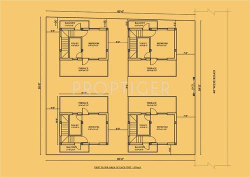 Pallavarajha Properties Pallava Garden Villa First Floor Cluster Plan