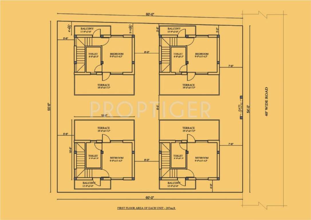 Pallavarajha Properties Pallava Garden Villa First Floor Cluster Plan