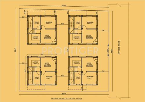 Pallavarajha Properties Pallava Garden Villa Ground Floor Cluster Plan