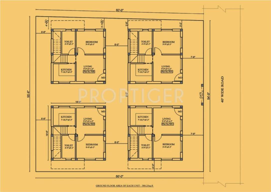 Pallavarajha Properties Pallava Garden Villa Ground Floor Cluster Plan