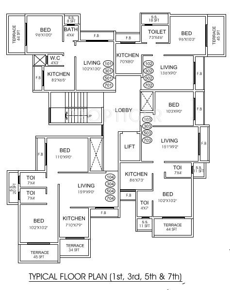  palace Single Tower Cluster Plan