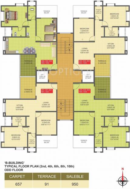 Trimurti Associates Chandranil Apartment Even Floor Cluster Plan