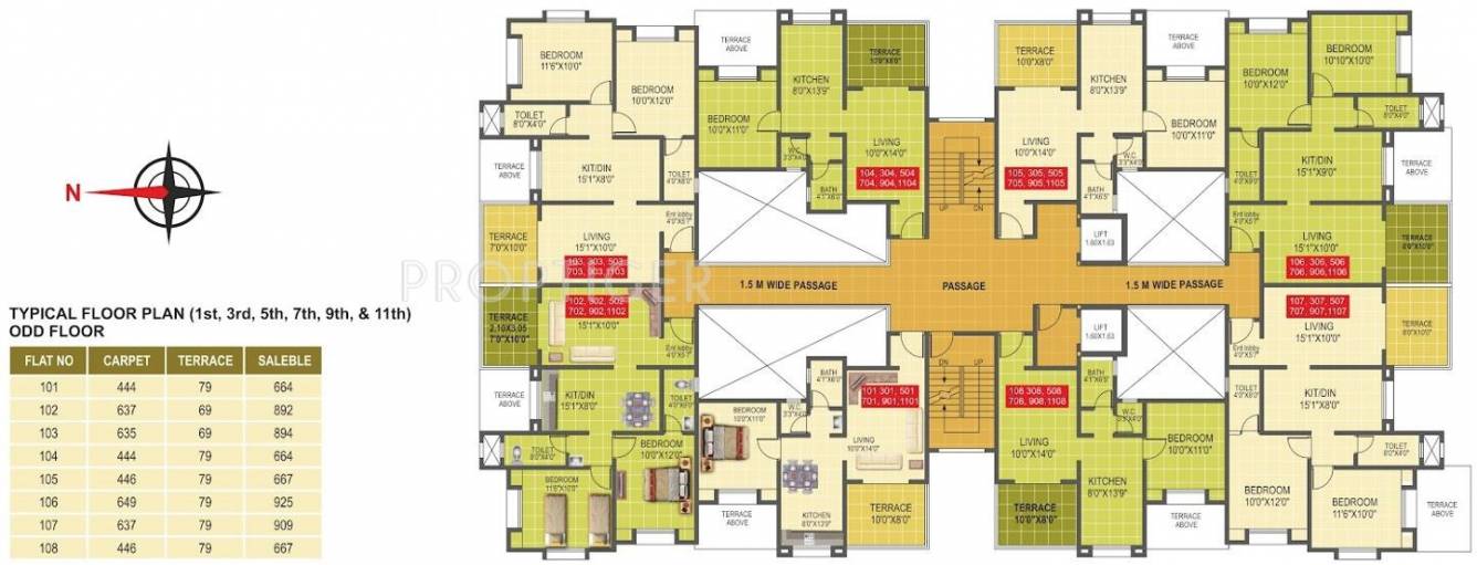 Trimurti Associates Chandraabha Odd Floor Cluster Plan