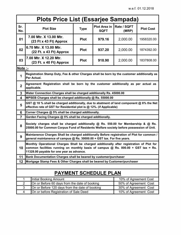 sampada Construction Linked Payment (CLP) Payment Plan