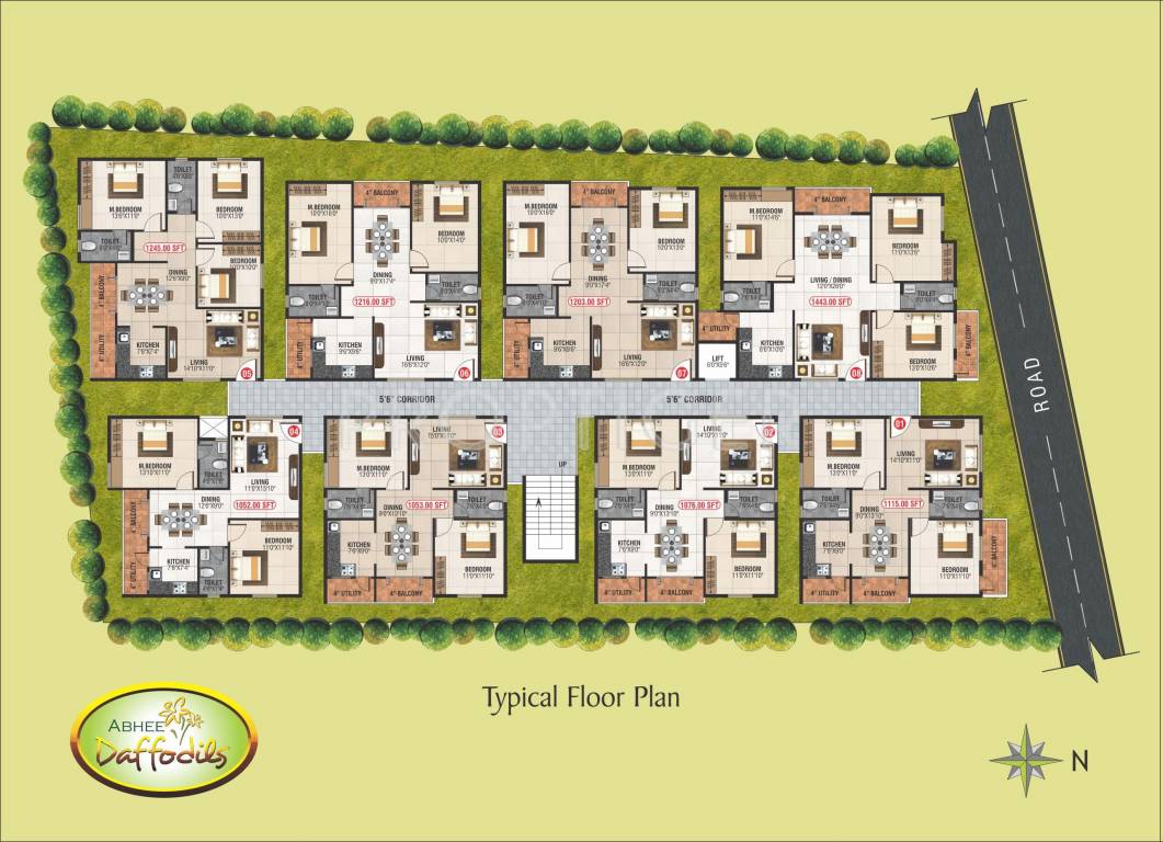  daffodils Single Tower Cluster Plan