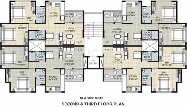 Images for Cluster Plan of Gajra Pratham Apartment