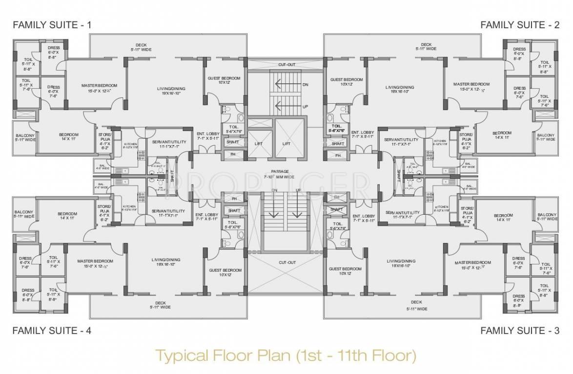 burj one Tower A Cluster Plan