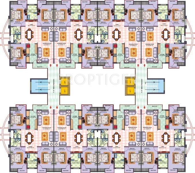 Oxirich Construction Greens View Typical Cluster Plan