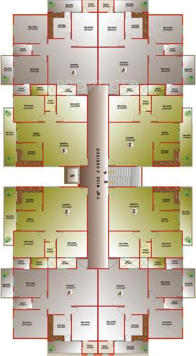  mahaveer-apartment Mahaveer Apartment Cluster Plan from 1st to 4th Floor