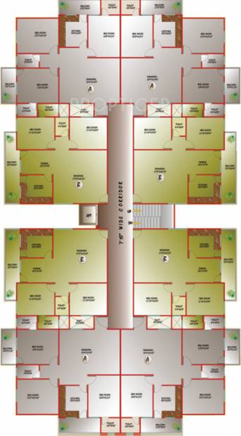  mahaveer-apartment Mahaveer Apartment Cluster Plan from 1st to 4th Floor