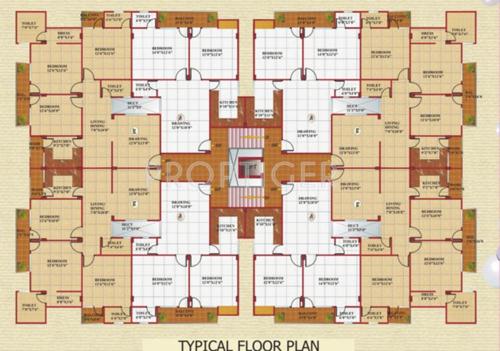 shriram-colonizers-and-developers ruj-apartments Ruj Apartments Cluster Plan from 1st to 4th Floor
