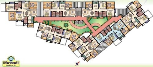 1st to 4th Floor - Cluster Plan Vishwakarma Builders Ranjana Residency Phase 2 1st to 4th Floor - Cluster Plan