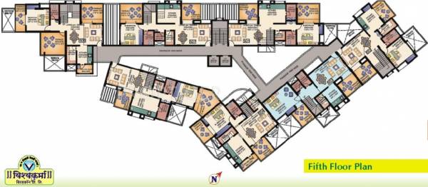 5th Floor Lower Cluster Plan Vishwakarma Builders Ranjana Residency Phase 2 5th Floor Lower Cluster Plan