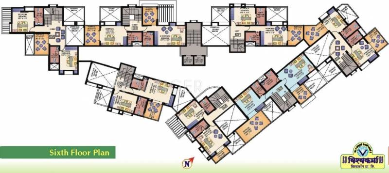 Vishwakarma Builders Ranjana Residency Phase 2 6th Floor Upper Cluster Plan