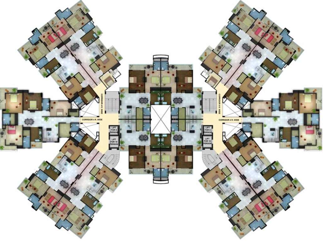  galaxy Block A And C Wing 2 Cluster Plan for Typical Floor