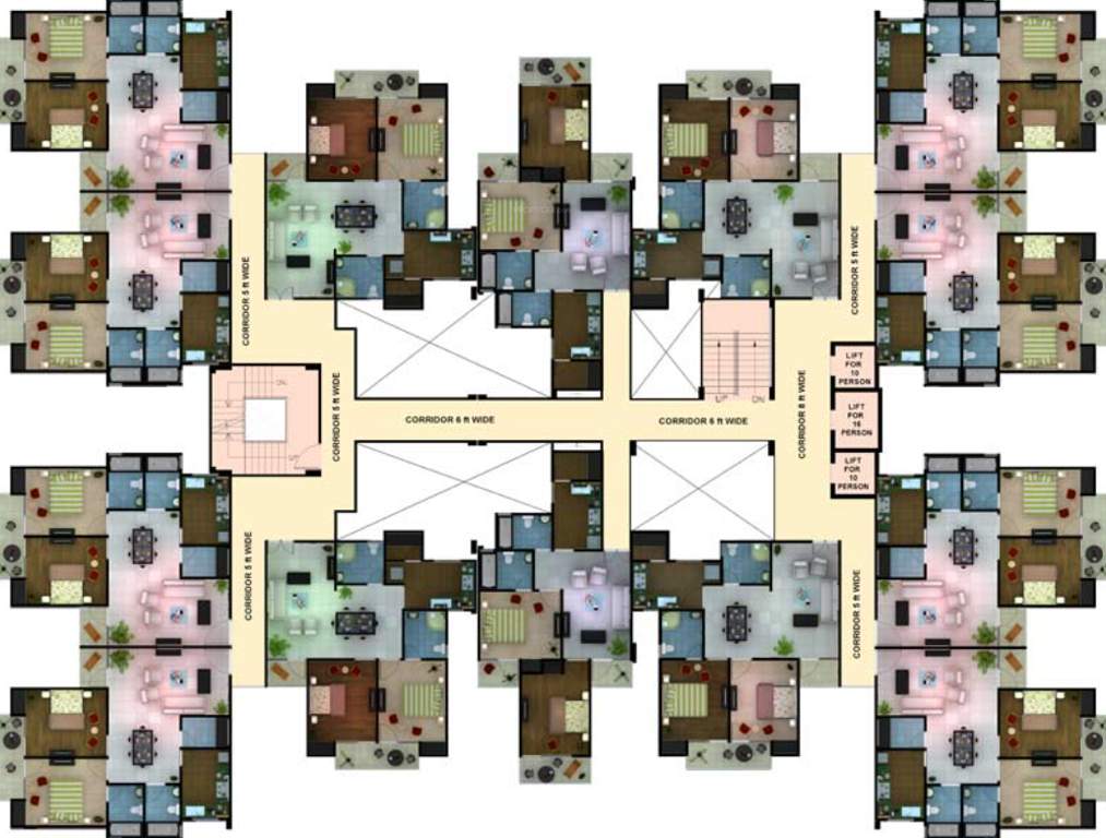  galaxy Block B Cluster Plan for Typical Floor