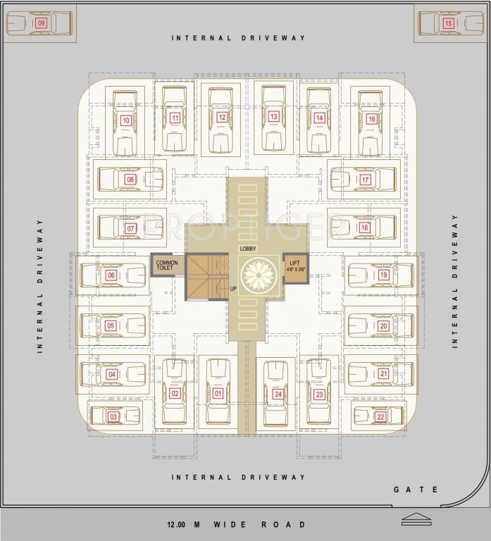 gardenia Single Tower Cluster Plan