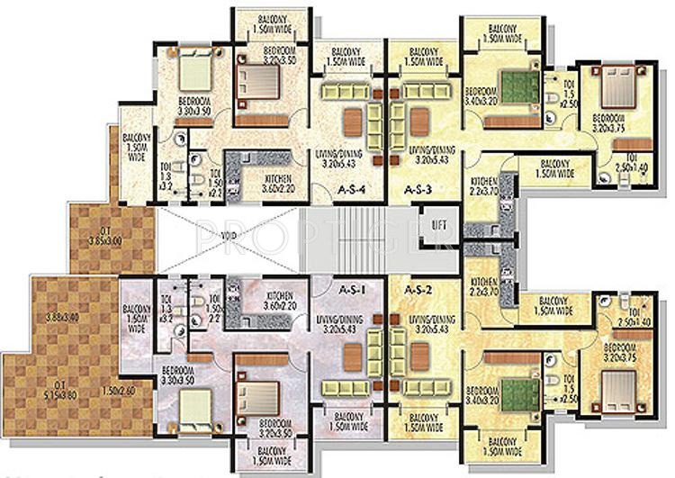 Saville Builders and Real Estate Developers Mesmeric Sunsets Cluster Plan Tower A 2nd Floor