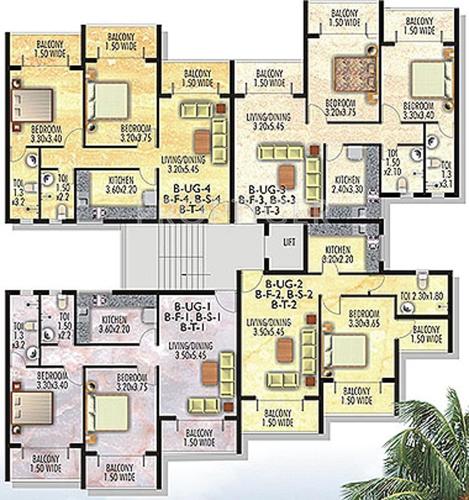 Saville Builders and Real Estate Developers Mesmeric Sunsets Cluster Plan Tower B 1st & 2nd Floor