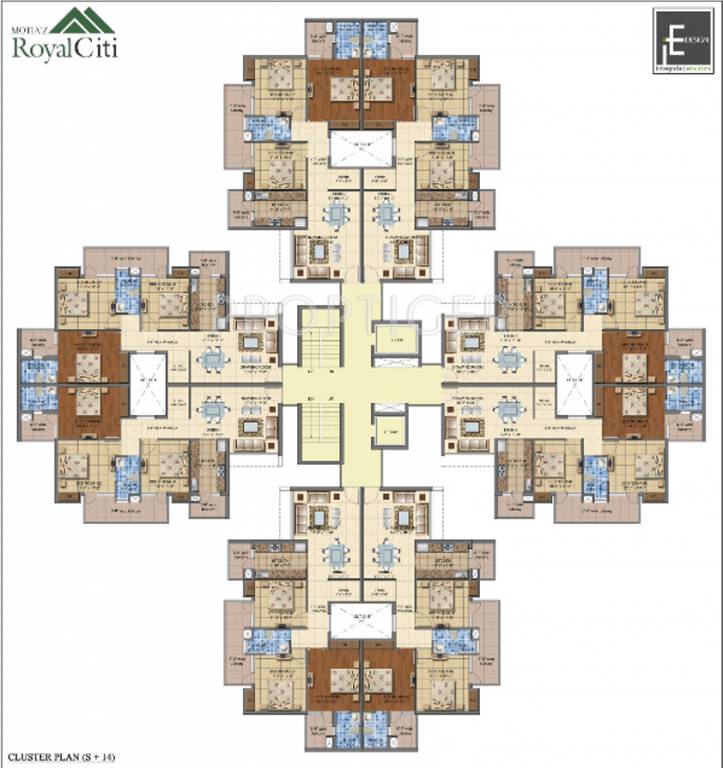  royal citi apartments Tower 2 Cluster Plan