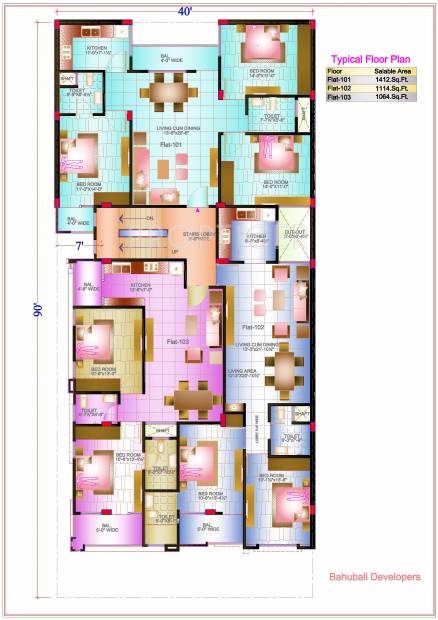 Bahubali Developers Residency 1 Typical Cluster Plan
