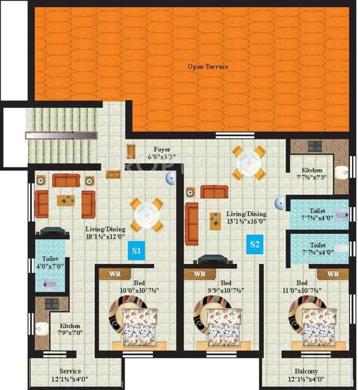 Anandam Foundations Platinum Block A 2nd Floor Cluster Plan