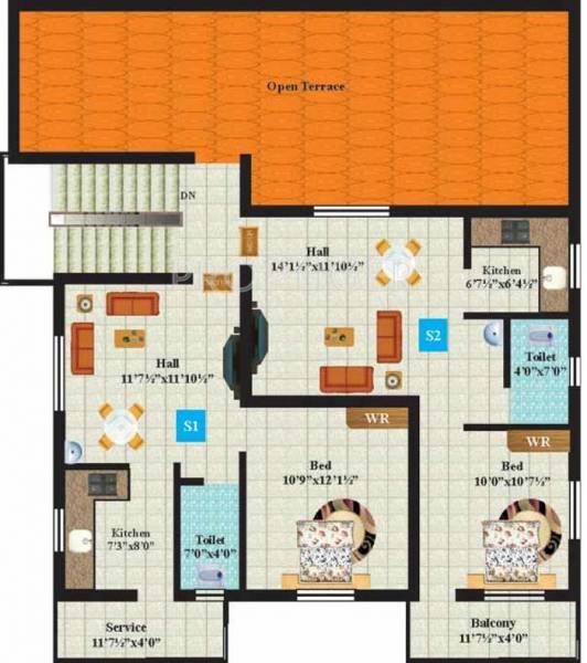Anandam Foundations Platinum Block-B 2nd Floor Cluster Plan