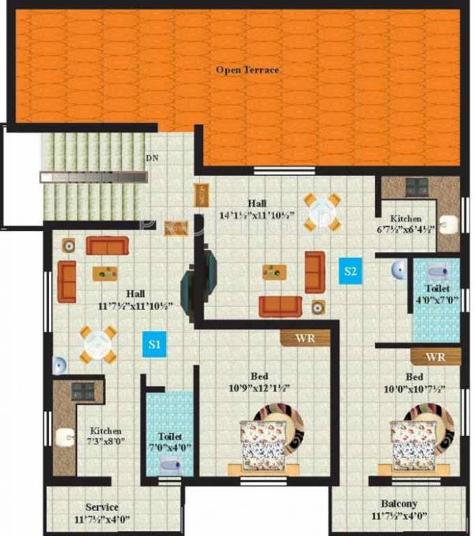 Anandam Foundations Platinum Block B 2nd Floor Cluster Plan