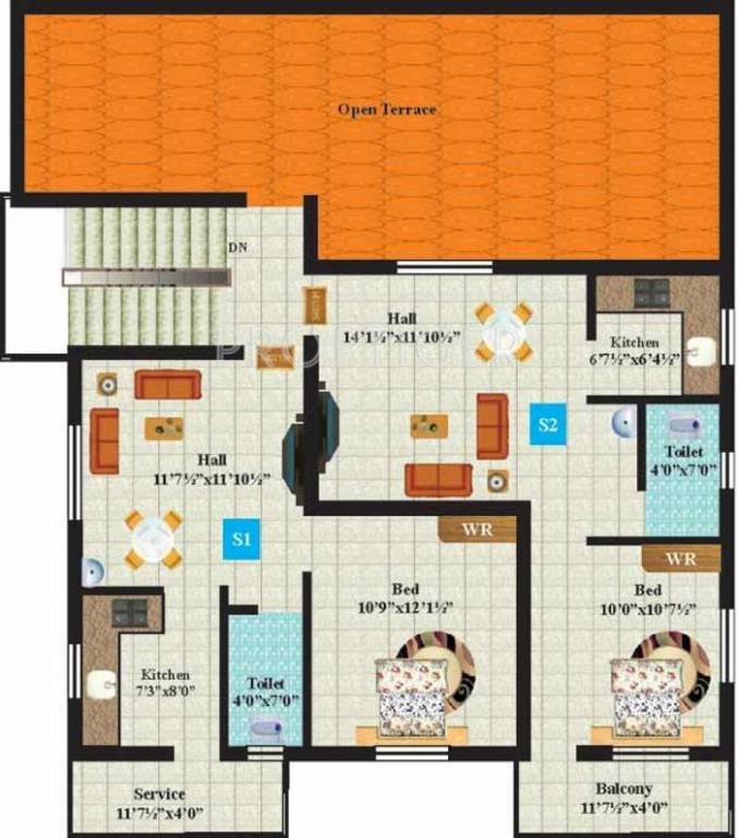 Anandam Foundations Platinum Block C 2nd Floor Cluster Plan