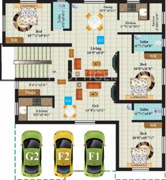 Anandam Foundations Platinum Block-C Ground Floor Cluster Plan