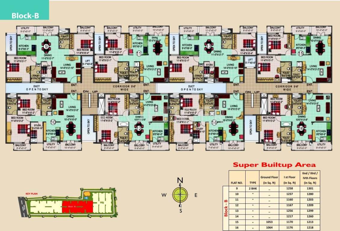 SLS Developers Silver Oak Block B Typical Cluster Plan