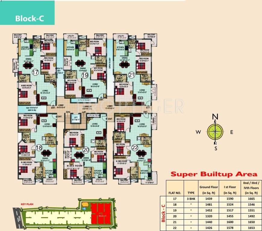 SLS Developers Silver Oak Block C Typical Cluster Plan