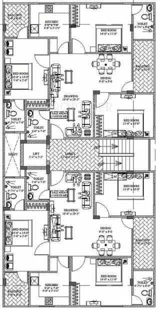 Parwani Buildcon Pvt Ltd Om Residency Typical Floor Cluster Plan