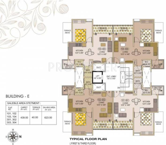 ACME Landmark Alcina Building E 1st&3rd Floor Cluster Plan