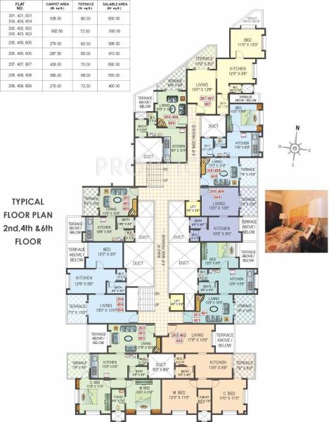 ACME Landmark Veronica Park Even Floor Cluster Plan