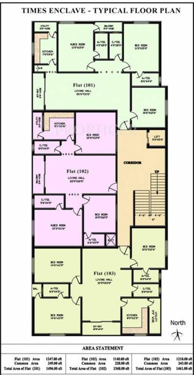 Trust Constructions Times Enclave Typical Floor Cluster Plan