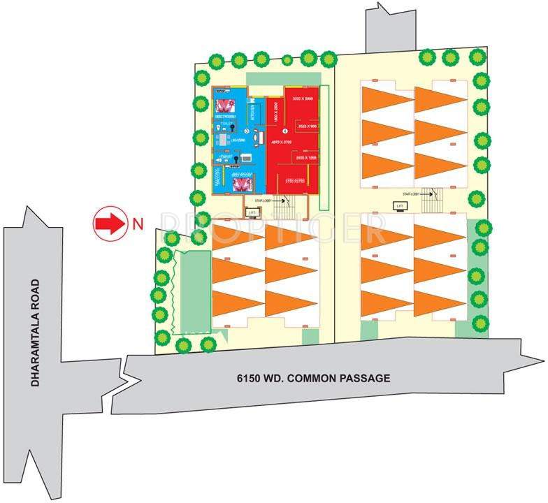 BGA Realtors Aloloka Madhulika Block A&B Ground Floor Cluster Plan