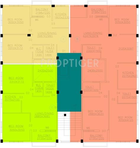 BGA Realtors Sparklin Residential Block A T0 W Ground & Frist Floor Cluster Plan