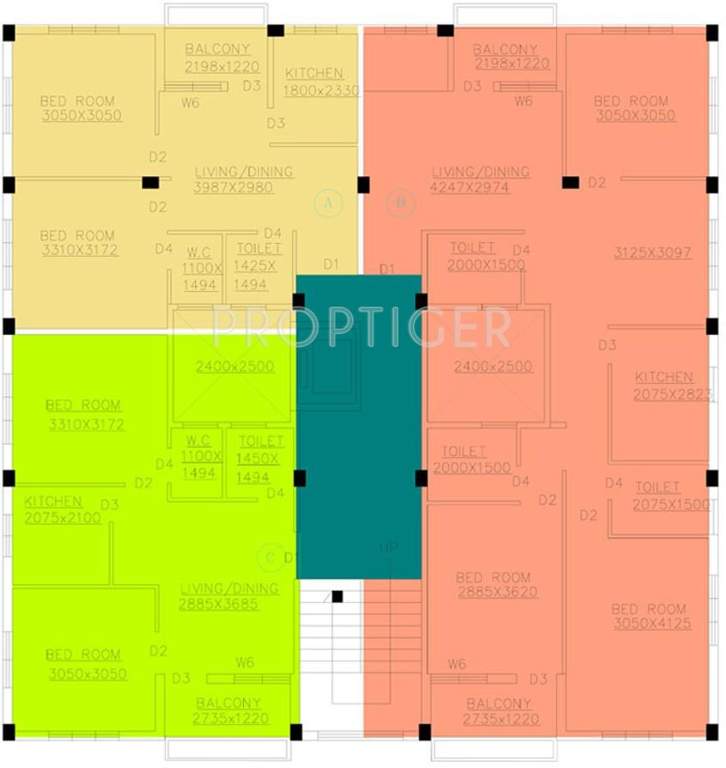 BGA Realtors Sparklin Residential Block A T0 W Ground & Frist Floor Cluster Plan