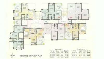 Sumeru Buildcon Sourabh Residency View 1,3,5 Floor Cluster Plan