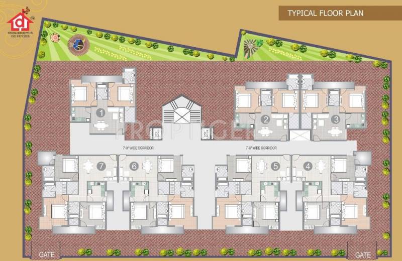 deeksha-housing-pvt-ltd signature Deeksha Signature Typical Floor Cluster Plan