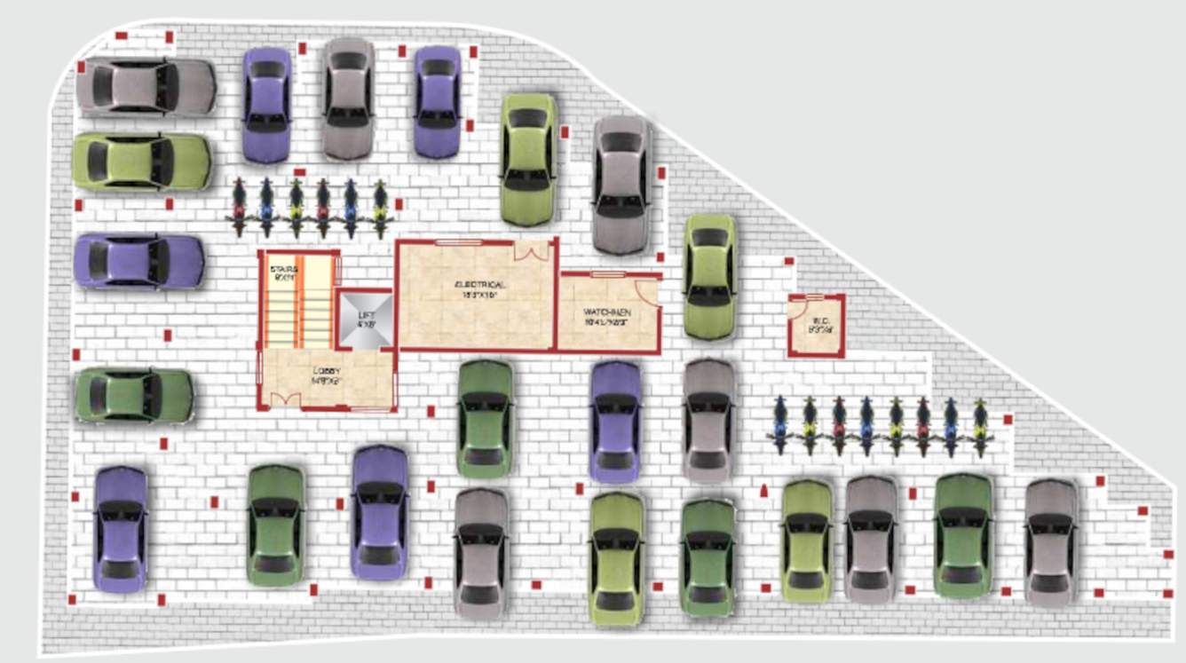  magnolia apartments Block 1 Cluster Plan For Basement Floor