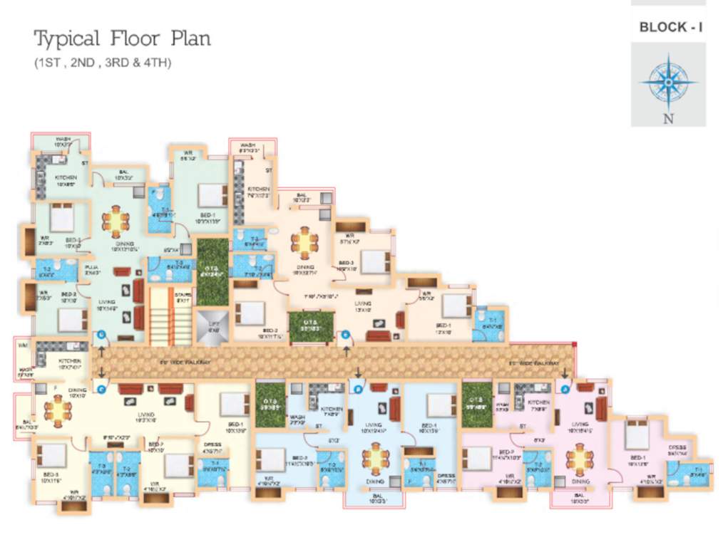  magnolia apartments Block 1 Typical Cluster Plan