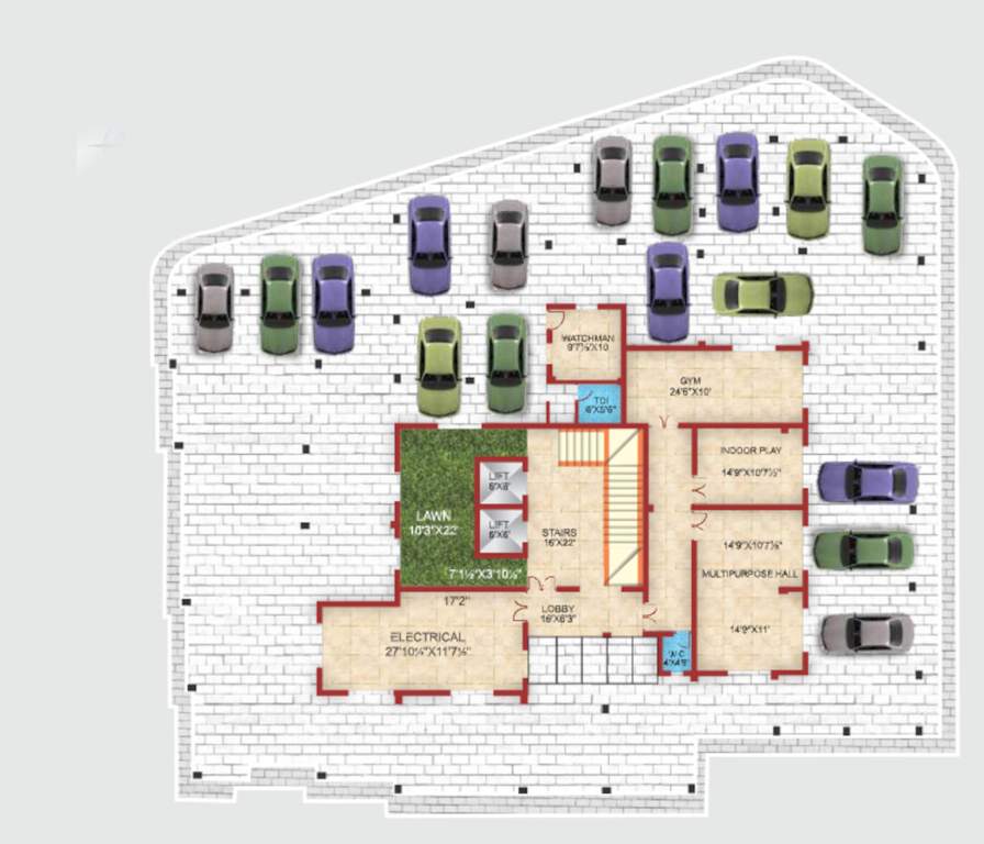  magnolia apartments Block 2 Cluster Plan For Basement Floor