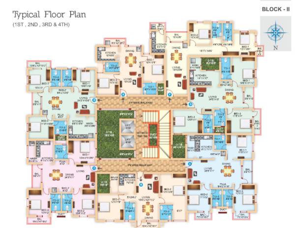  magnolia-apartments Block 2 Typical Cluster Plan