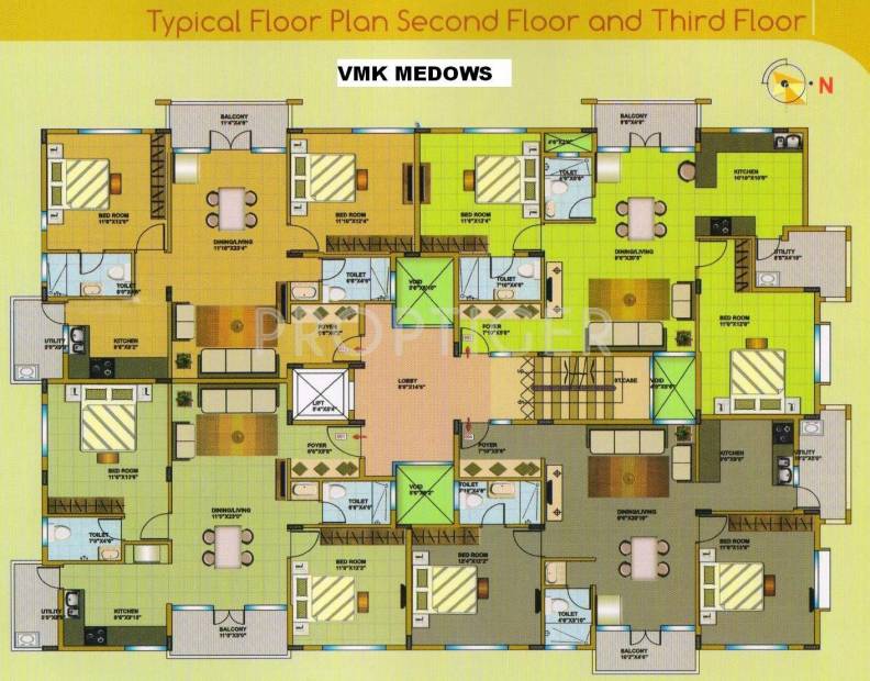 Metro Properties VMK Medows Cluster Plan of 2nd and 3rd Floor